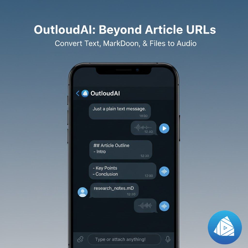Telegram chat showing various input types being converted