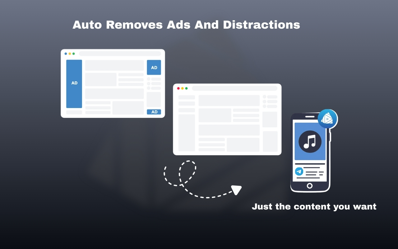 OutloudAI removes ads and distractions